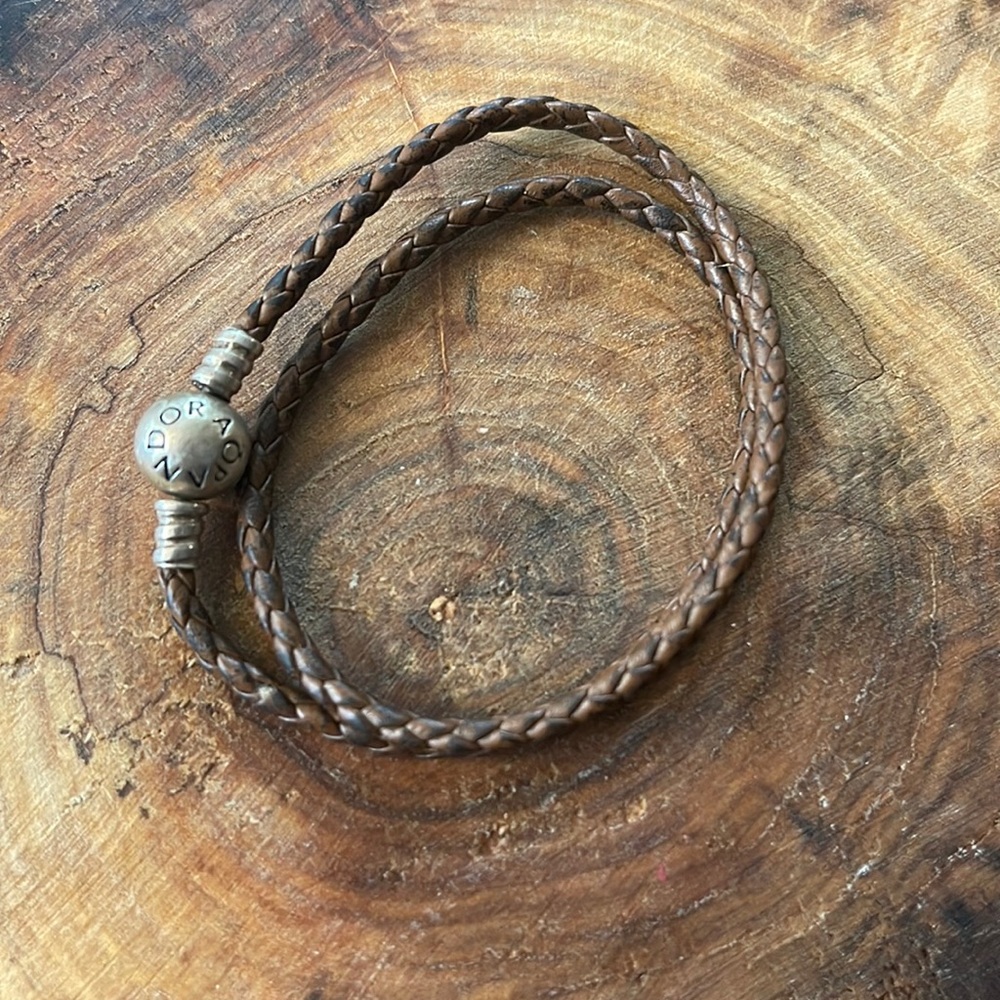 Brown vintage Pandora double wrap bracelet